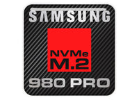 Samsung 980 PRO NVMe M.2 SSD 1"x1" Chrome Effect Domed Case Badge / Sticker Logo