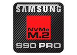 Samsung 990 PRO NVMe M.2 SSD 1"x1" Badge de boîtier bombé effet chromé / Logo autocollant