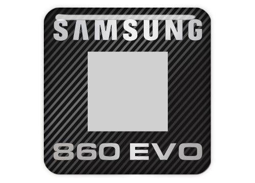 Samsung 860 EVO SSD 1"x1" Chrome Effect Domed Case Badge / Sticker Logo