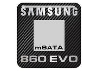 Samsung 860 EVO mSATA SSD 1"x1" Chrome Effect Domed Case Badge / Sticker Logo