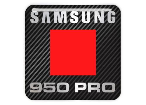 Samsung 950 PRO SSD 1"x1" Chrome Effect Domed Case Badge / Sticker Logo
