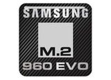 Samsung 960 EVO M.2 SSD 1"x1" Estuche abovedado con efecto cromado Insignia / Logotipo adhesivo