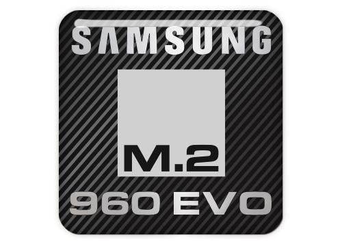 Samsung 960 EVO M.2 SSD 1"x1" Chrome Effect Domed Case Badge / Sticker Logo