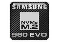 Samsung 960 EVO NVMe M.2 SSD 1"x1" Chrome Effect Domed Case Badge / Sticker Logo