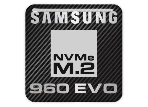 Samsung 960 EVO NVMe M.2 SSD 1"x1" Chrome Effect Domed Case Badge / Sticker Logo
