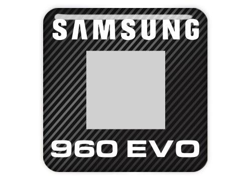 Samsung 960 EVO SSD 1"x1" Chrome Effect Domed Case Badge / Sticker Logo