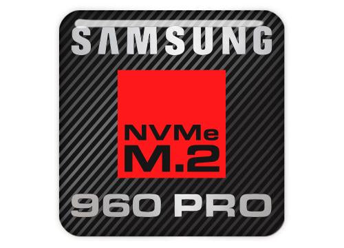 Samsung 960 PRO NVMe M.2 SSD 1"x1" Chrome Effect Domed Case Badge / Sticker Logo