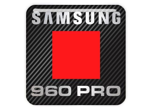 Samsung 960 PRO SSD 1"x1" Chrome Effect Domed Case Badge / Sticker Logo