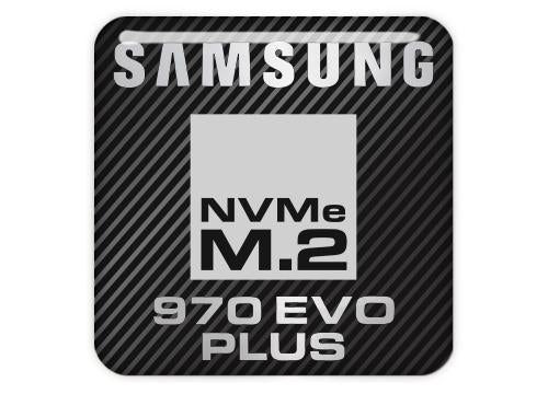 Samsung 970 EVO PLUS NVMe M.2 1 x1 Badge de boitier bombe effet chrom Sticker Library