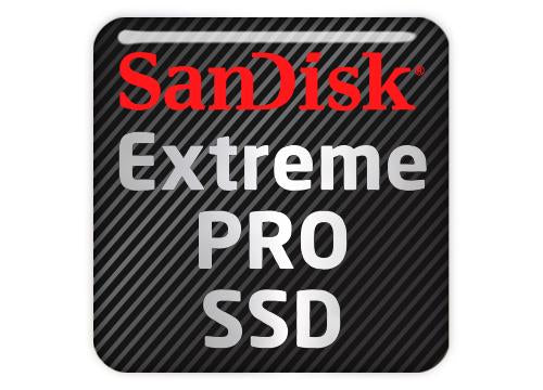 SanDisk Extreme Pro SSD 1"x1" Chrome Effect Domed Case Badge / Sticker Logo