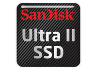 SanDisk Ultra II SSD 1"x1" Badge de boîtier bombé effet chromé / Logo autocollant