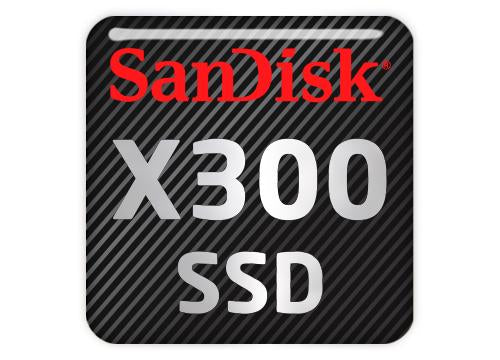 SanDisk X300 SSD 1"x1" Chrome Effect Domed Case Badge / Sticker Logo