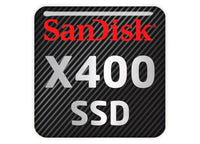 SanDisk X400 SSD 1"x1" Chrome Effect Domed Case Badge / Sticker Logo