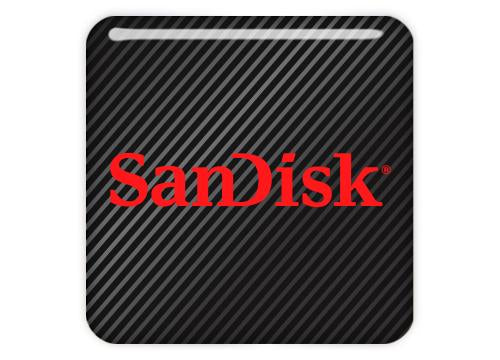 SanDisk 1"x1" Chrome Effect Domed Case Badge / Sticker Logo