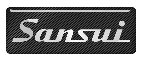 Sansui 2.75"x1" Chrome Effect Domed Case Badge / Sticker Logo