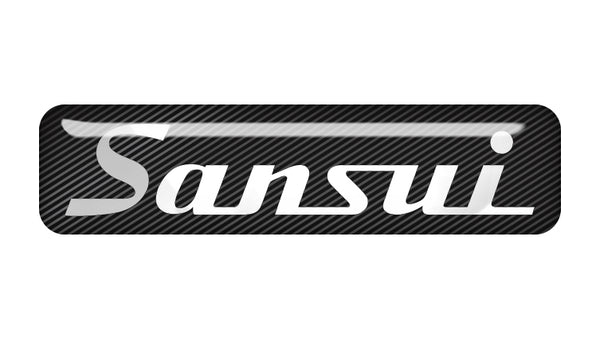 Sansui 2"x0.5" Chrome Effect Domed Case Badge / Sticker Logo