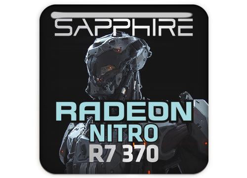 Sapphire Radeon NITRO R7 370 1"x1" Chrome Effect Domed Case Badge / Sticker Logo