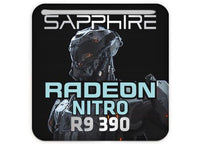 Sapphire Radeon NITRO R9 390 1"x1" Chrome Effect Domed Case Badge / Sticker Logo