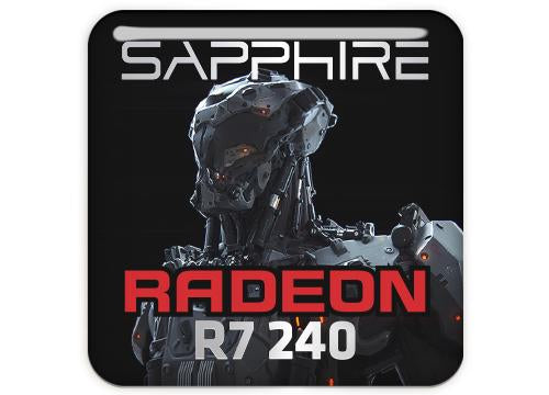 Sapphire Radeon R7 240 1"x1" Chrome Effect Domed Case Badge / Sticker Logo