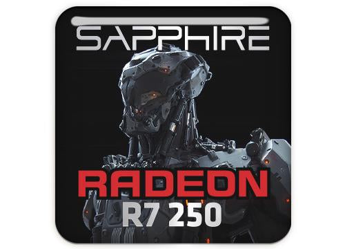 Sapphire Radeon R7 250 1"x1" Chrome Effect Domed Case Badge / Sticker Logo