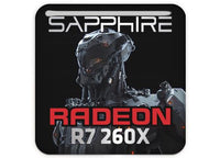 Sapphire Radeon R7 260X 1"x1" Chrome Effect Domed Case Badge / Sticker Logo