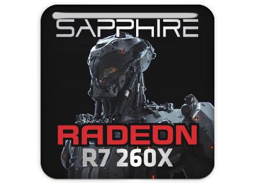 Sapphire Radeon R7 260X 1"x1" Chrome Effect Domed Case Badge / Sticker Logo