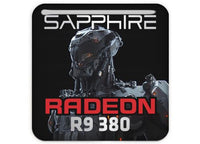 Sapphire Radeon R9 380 1"x1" Chrome Effect Domed Case Badge / Sticker Logo