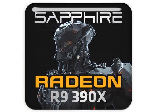 Sapphire Radeon R9 390X 1"x1" Chrome Effect Domed Case Badge / Sticker Logo