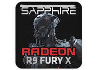 Sapphire Radeon R9 FURY X 1"x1" Chrome Effect Domed Case Badge / Sticker Logo