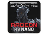 Insignia/logotipo adhesivo de caja abovedada con efecto cromado de Sapphire Radeon R9 NANO de 1"x1"