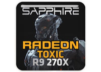 Sapphire Radeon TOXIC R9 270X 1"x1" Chrome Effect Domed Case Badge / Sticker Logo