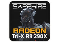 Sapphire Radeon Tri-X R9 290X 1"x1" Chrome Effect Domed Case Badge / Sticker Logo