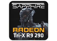 Sapphire Radeon Tri-X R9 290 1"x1" Chrome Effect Domed Case Badge / Sticker Logo