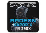 Zafiro Radeon VAPOR-X R9 290X 1"x1" Insignia de caja abovedada con efecto cromado / Logotipo adhesivo