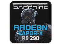 Sapphire Radeon VAPOR-X R9 290 1"x1" Chrome Effect Domed Case Badge / Sticker Logo