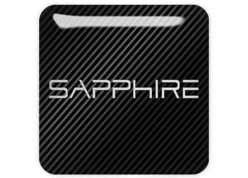 Sapphire 1"x1" Chrome Effect Domed Case Badge / Sticker Logo