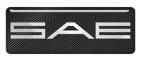 SAE Scientific Audio Electronics 2.75"x1" Chrome Effect Domed Case Badge / Sticker Logo