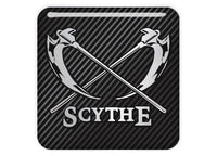 Scythe 1"x1" Chrome Effect Domed Case Badge / Sticker Logo