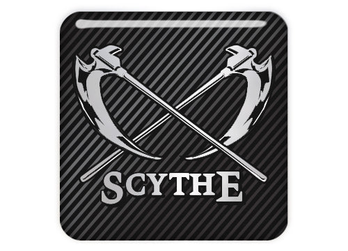 Scythe 1"x1" Chrome Effect Domed Case Badge / Sticker Logo