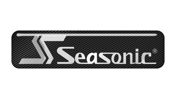 Seasonic 2"x0.5" Chrome Effect Domed Case Badge / Sticker Logo