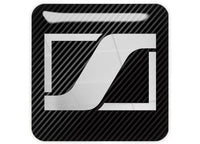 Sennheiser 1"x1" Chrome Effect Domed Case Badge / Sticker Logo