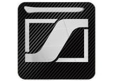 Insignia/logotipo adhesivo de caja abovedada con efecto cromado de 1"x1" de Sennheiser