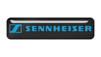 Sennheiser Blue 2"x0.5" Chrome Effect Domed Case Badge / Sticker Logo