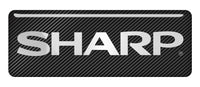 Sharp 2.75"x1" Chrome Effect Domed Case Badge / Sticker Logo