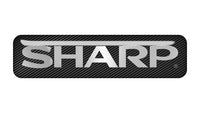 Sharp 2"x0.5" Chrome Effect Domed Case Badge / Sticker Logo