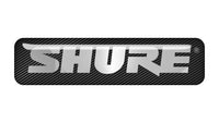 Shure 2"x0.5" Chrome Effect Domed Case Badge / Sticker Logo