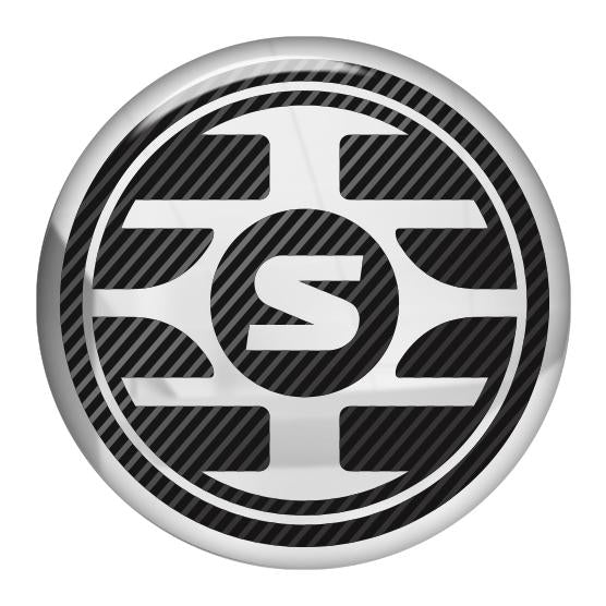 Shure 1.5" Diameter Round Chrome Effect Domed Case Badge / Sticker Logo