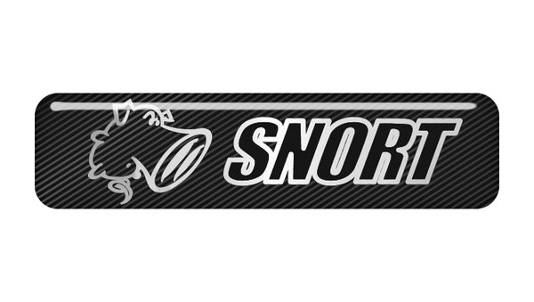 Snort 2"x0.5" Chrome Effect Domed Case Badge / Sticker Logo