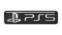 Sony PlayStation 5 PS5 2"x0.5" Chrome Effect Domed Case Badge / Sticker Logo