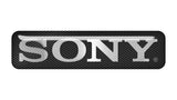 Insignia/logotipo adhesivo de caja abovedada con efecto cromado Sony de 2"x0,5"